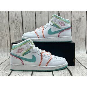 Size 6.5y - Nike Air Jordan 1 Mid SE GS Multi Knit DM6218 100